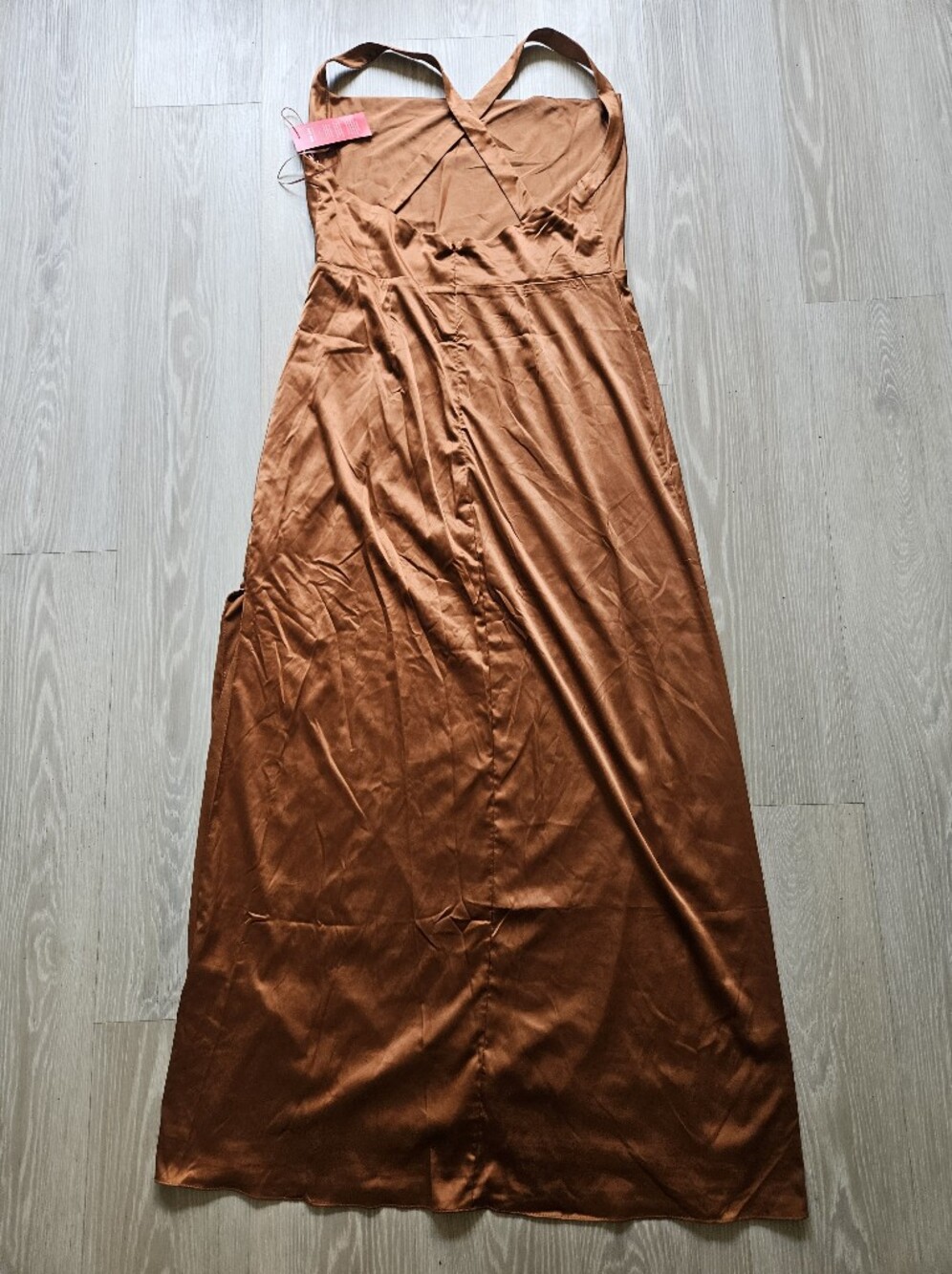 Satin Maxi Skirt in Rich Rust